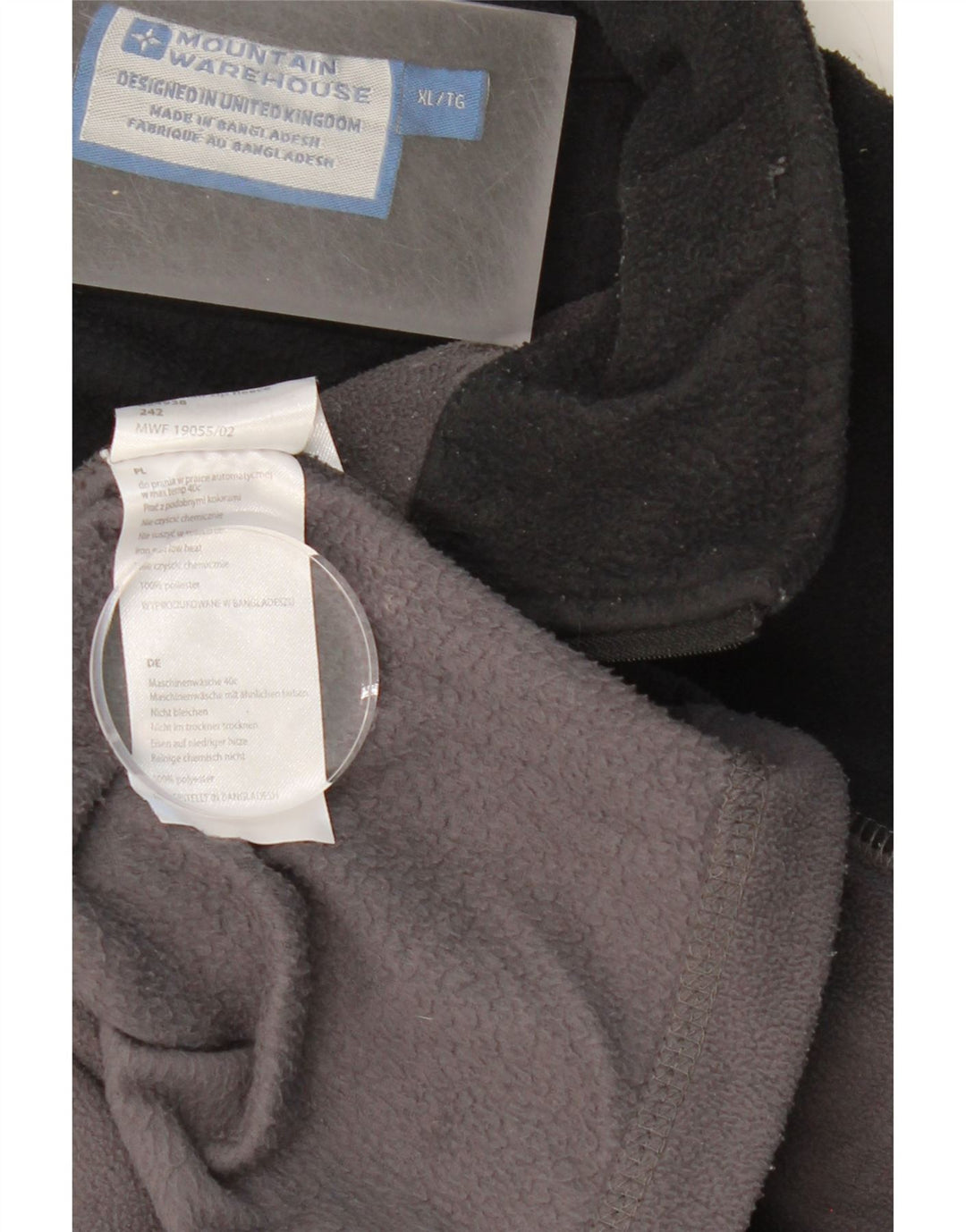 MOUNTAIN WAREHOUSE Mens Zip Neck Fleece Jumper XL Grey Colourblock Vintage Mountain Warehouse and Second-Hand Mountain Warehouse from Messina Hembry 