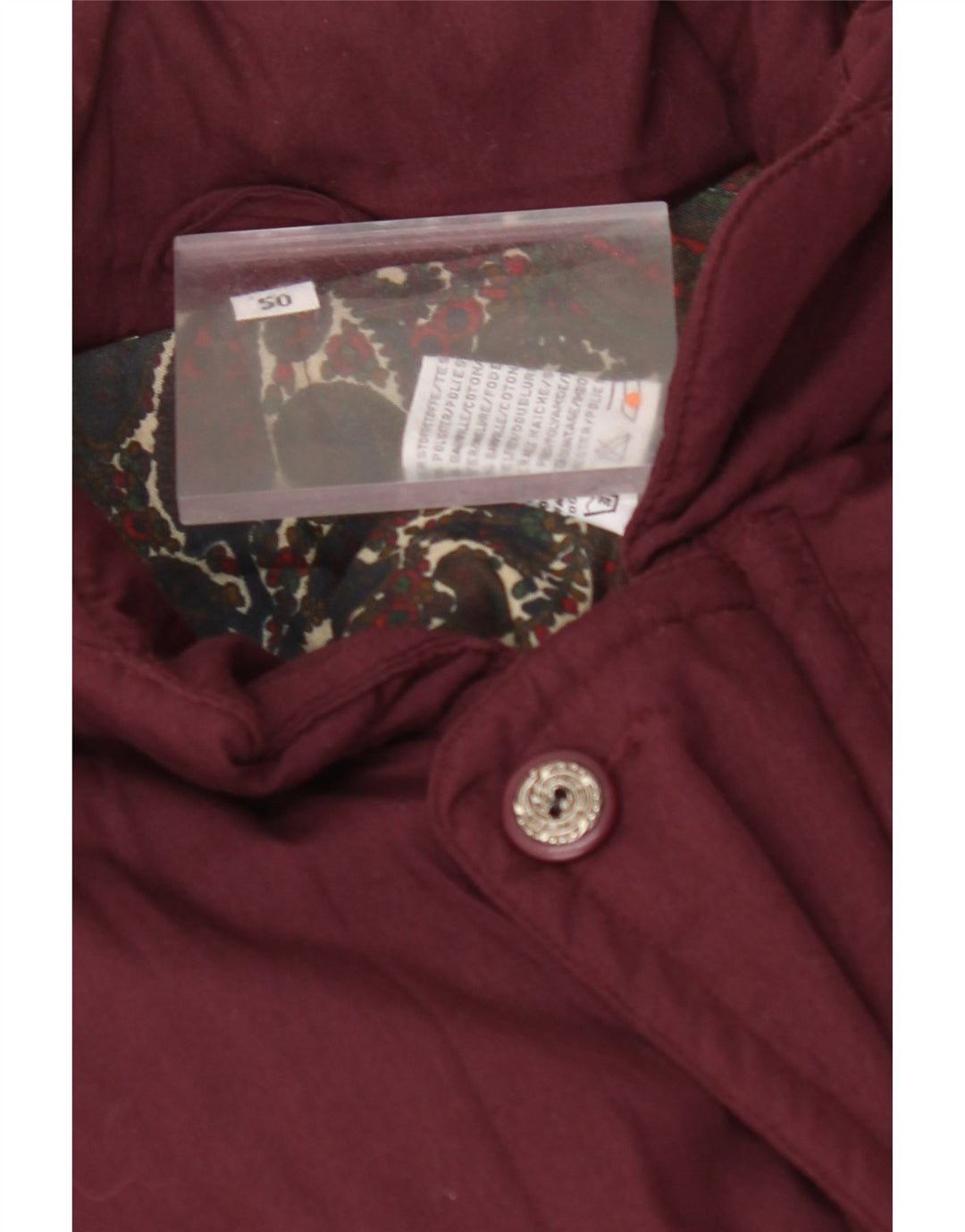 Jaqueta acolchoada masculina VINTAGE IT 50 grande poliéster cor de vinho