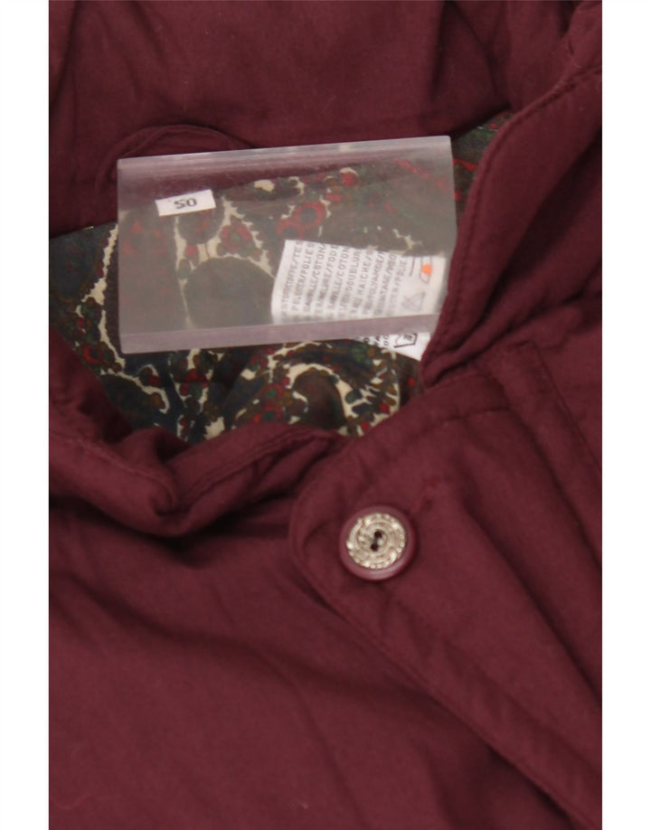 Jaqueta acolchoada masculina VINTAGE IT 50 grande poliéster cor de vinho