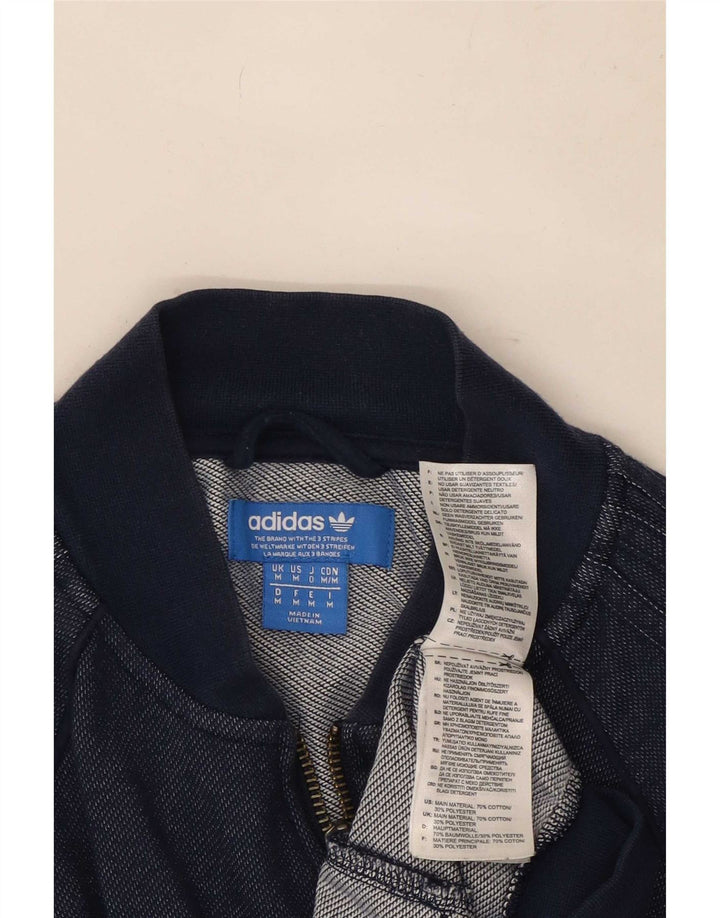 Adidas Mens Tracksuit Top Jacket Médio Azul Marinho Algodão