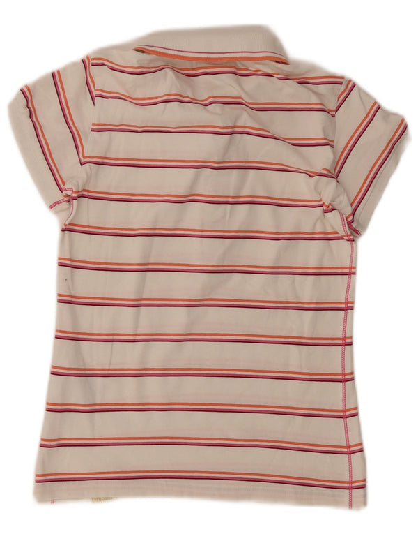Camisa polo feminina Champion UK 12 algodão listrado branco médio