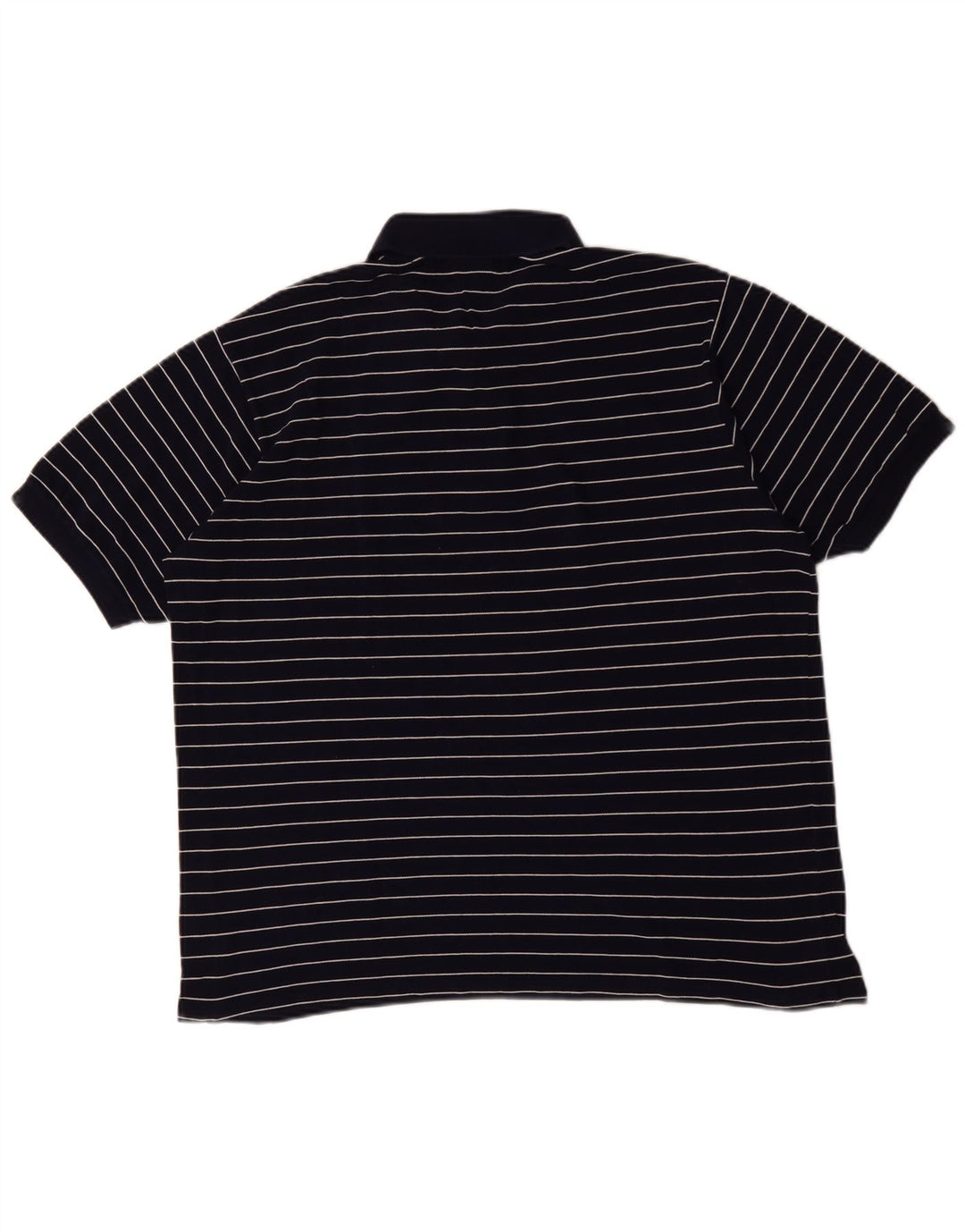 Camisa polo masculina Lacoste tamanho 7 2XL azul marinho listrado