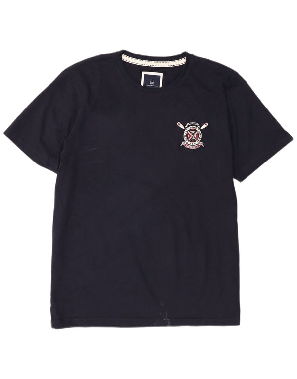 Camiseta masculina Crew Clothing Top XL azul marinho algodão