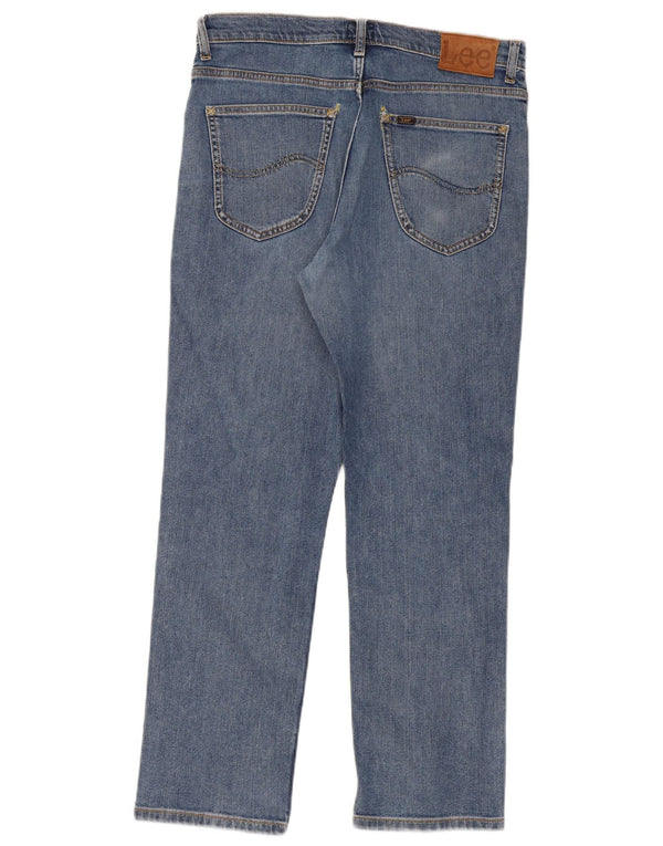 Lee Mens Brooklyn Straight Jeans W34 L30 Azul Algodão