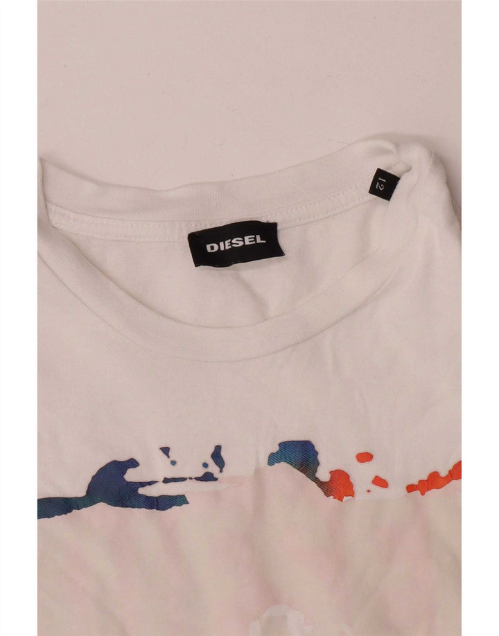 Camiseta Diesel Boys Graphic Top 11-12 Anos Branco