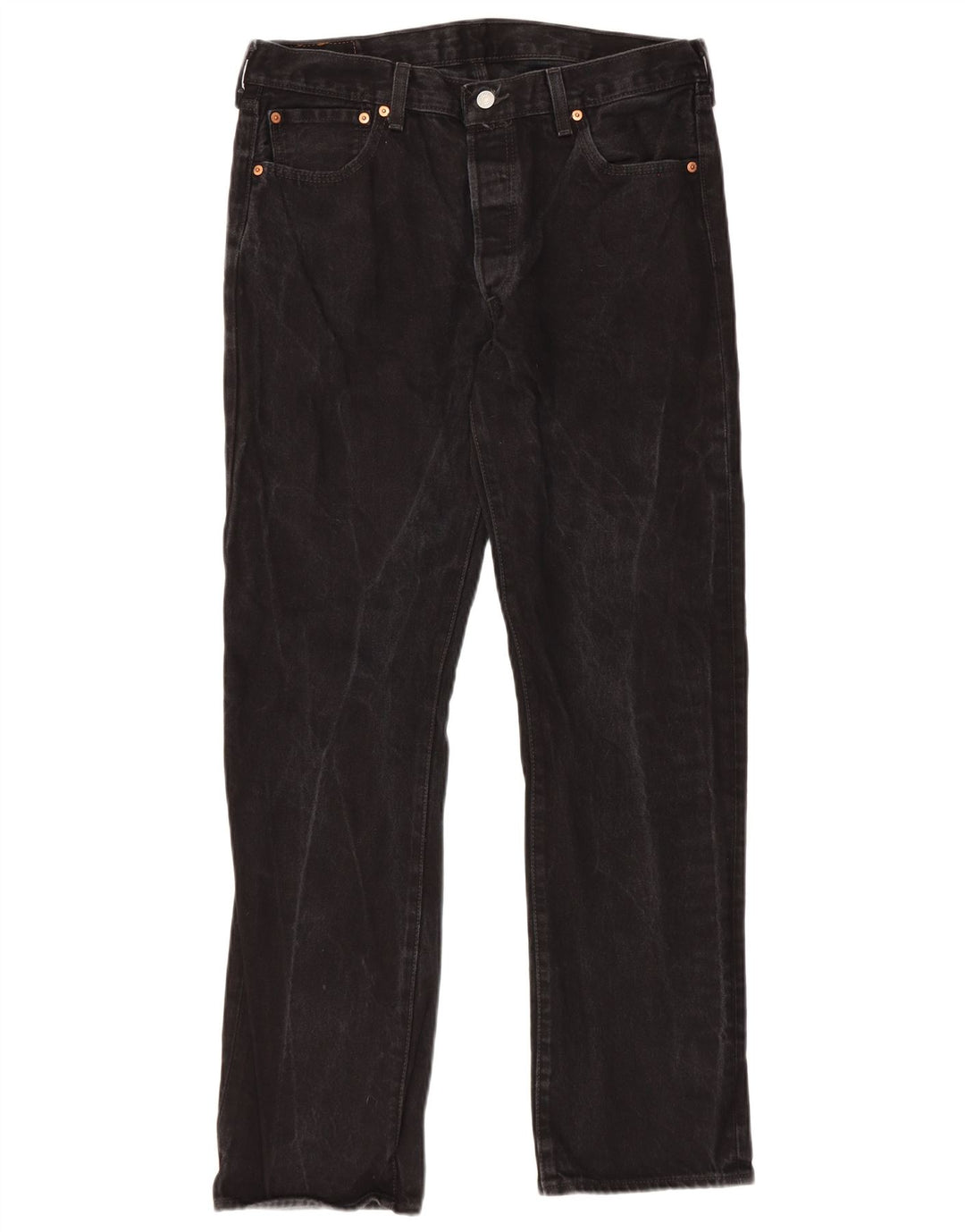 Calça jeans masculina Levi's 501 Straight W34 L32 algodão preto