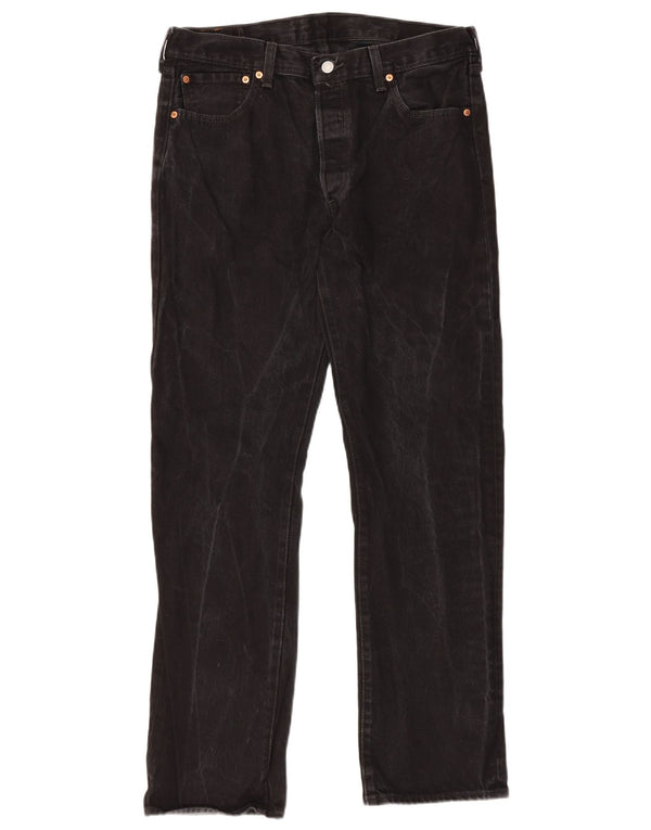 Calça jeans masculina Levi's 501 Straight W34 L32 algodão preto