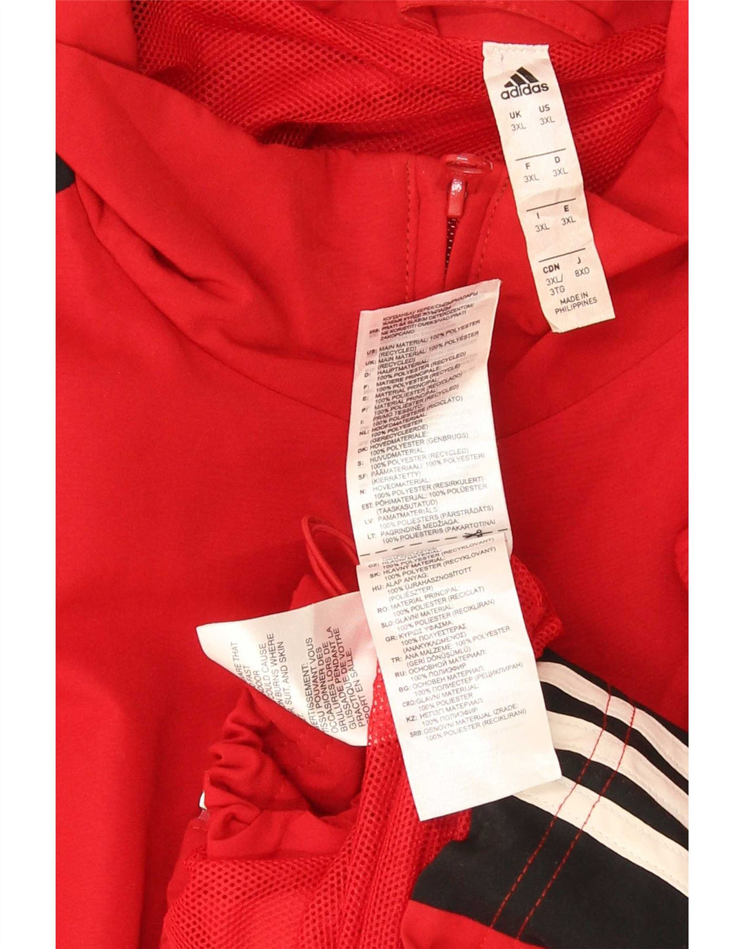 Adidas Mens Climalite Treino Top Jaqueta 3XL Vermelho Colourblock Poliéster