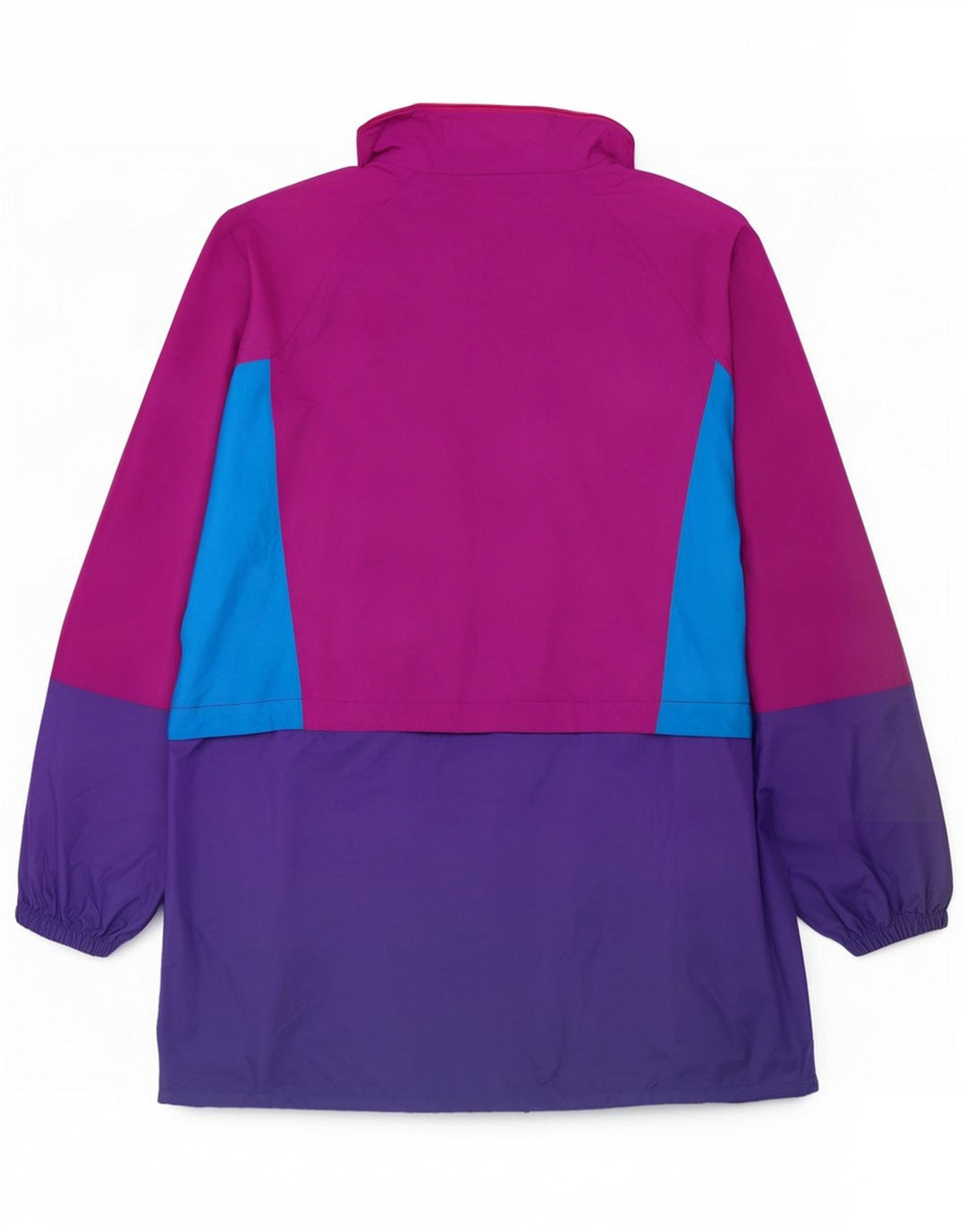 Jaqueta de chuva com capuz masculina vintage UK 40 grande Colourblock multicolorido Nylon