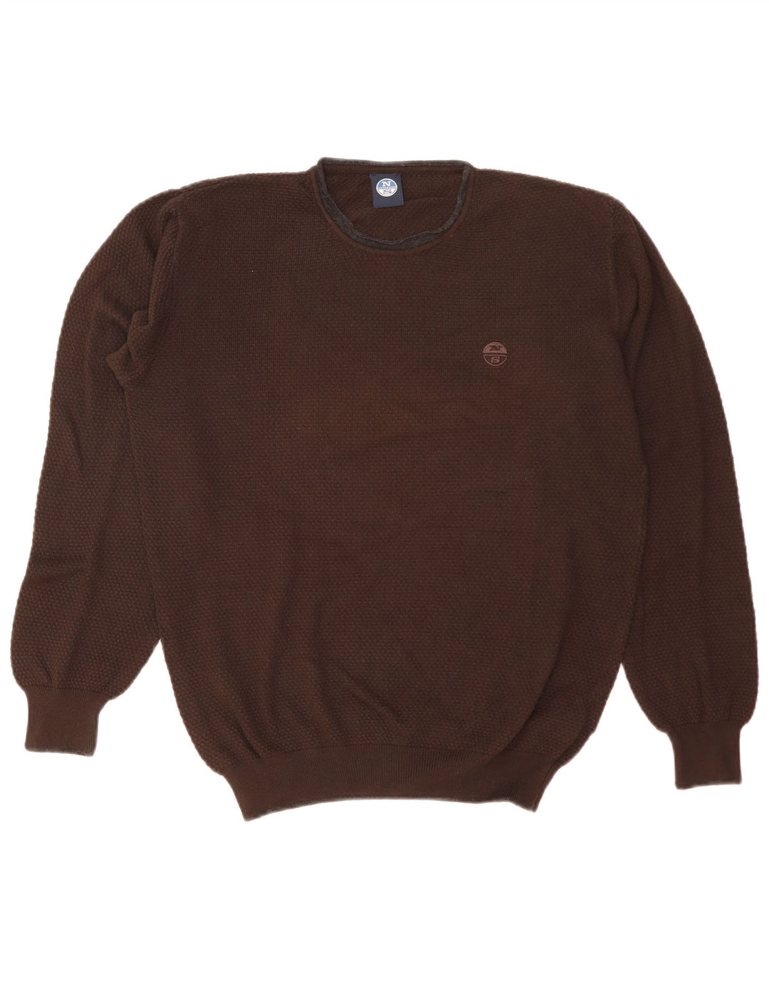 Suéter masculino North Sails com gola redonda, grande algodão marrom