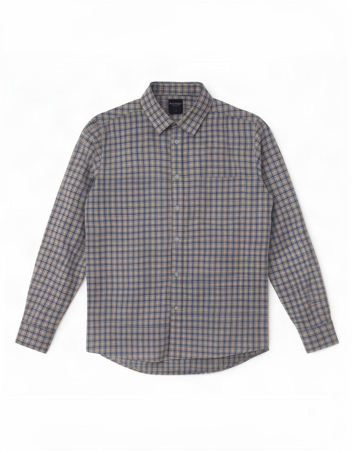 Camisa masculina de flanela James Pringle poliéster xadrez azul médio