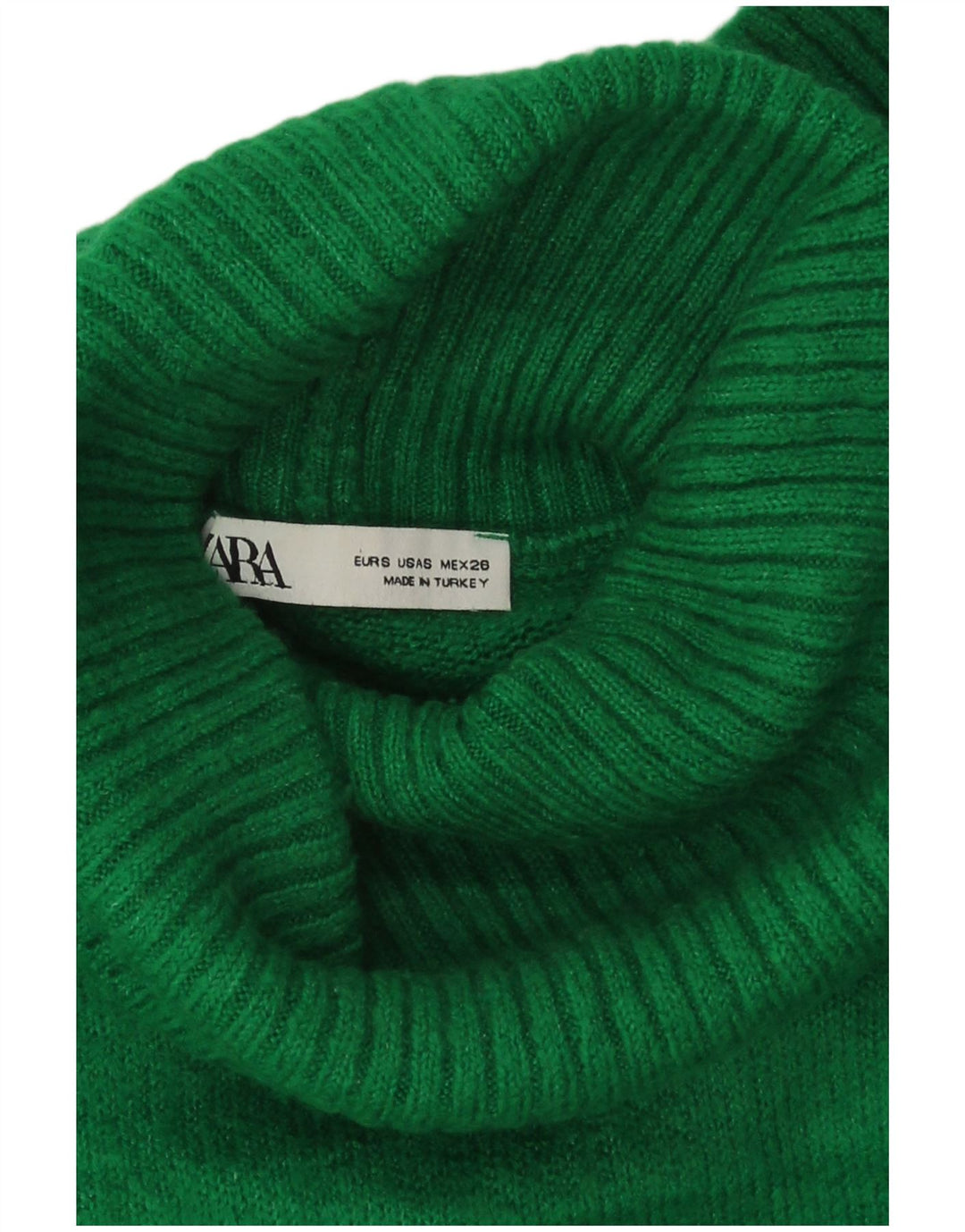 Zara Suéter feminino cropped oversized com gola redonda Reino Unido 10 pequeno verde