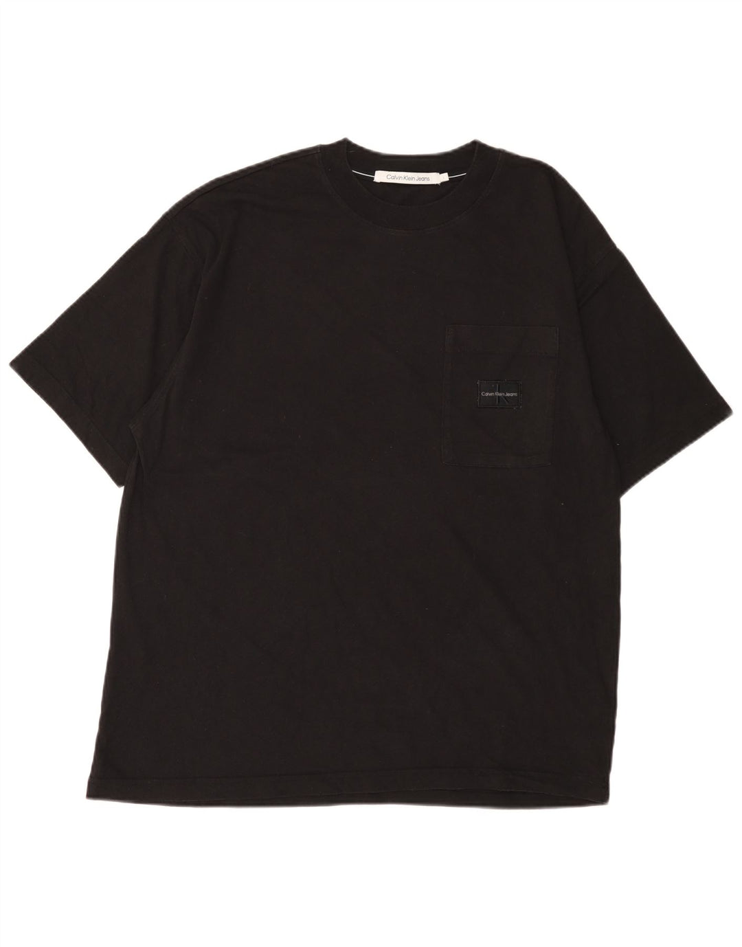 Camiseta masculina Calvin Klein Jeans grande algodão preto