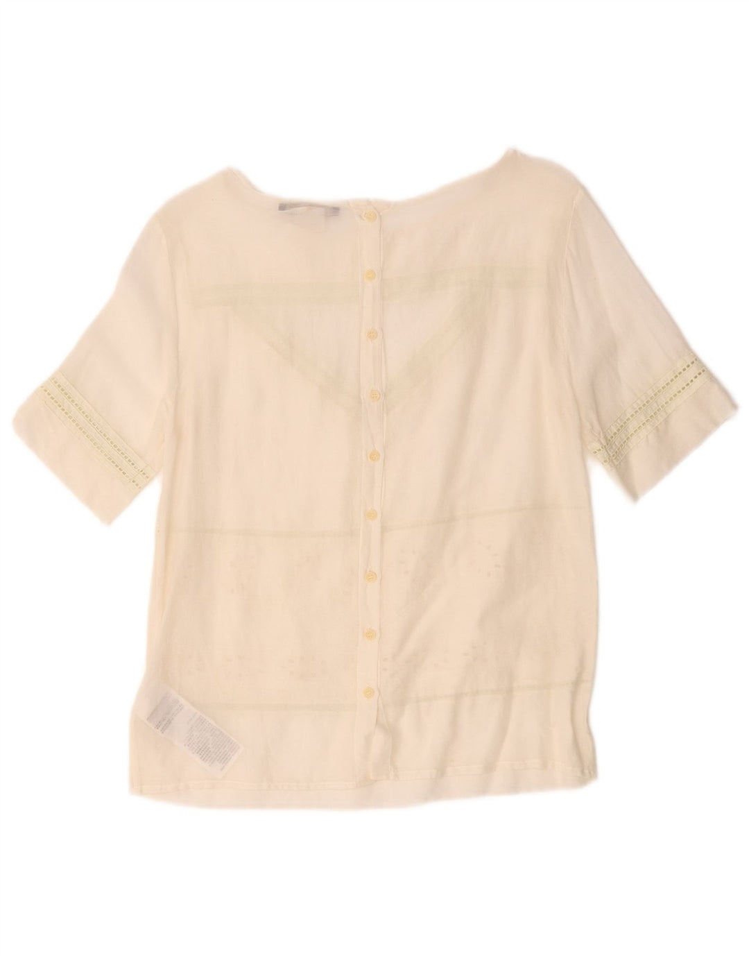 Blusa feminina de manga curta oversized Levi's US 0 XS listrada branca