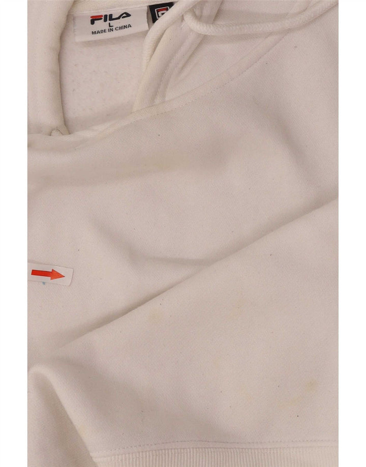 Fila moletom com capuz masculino grande algodão branco