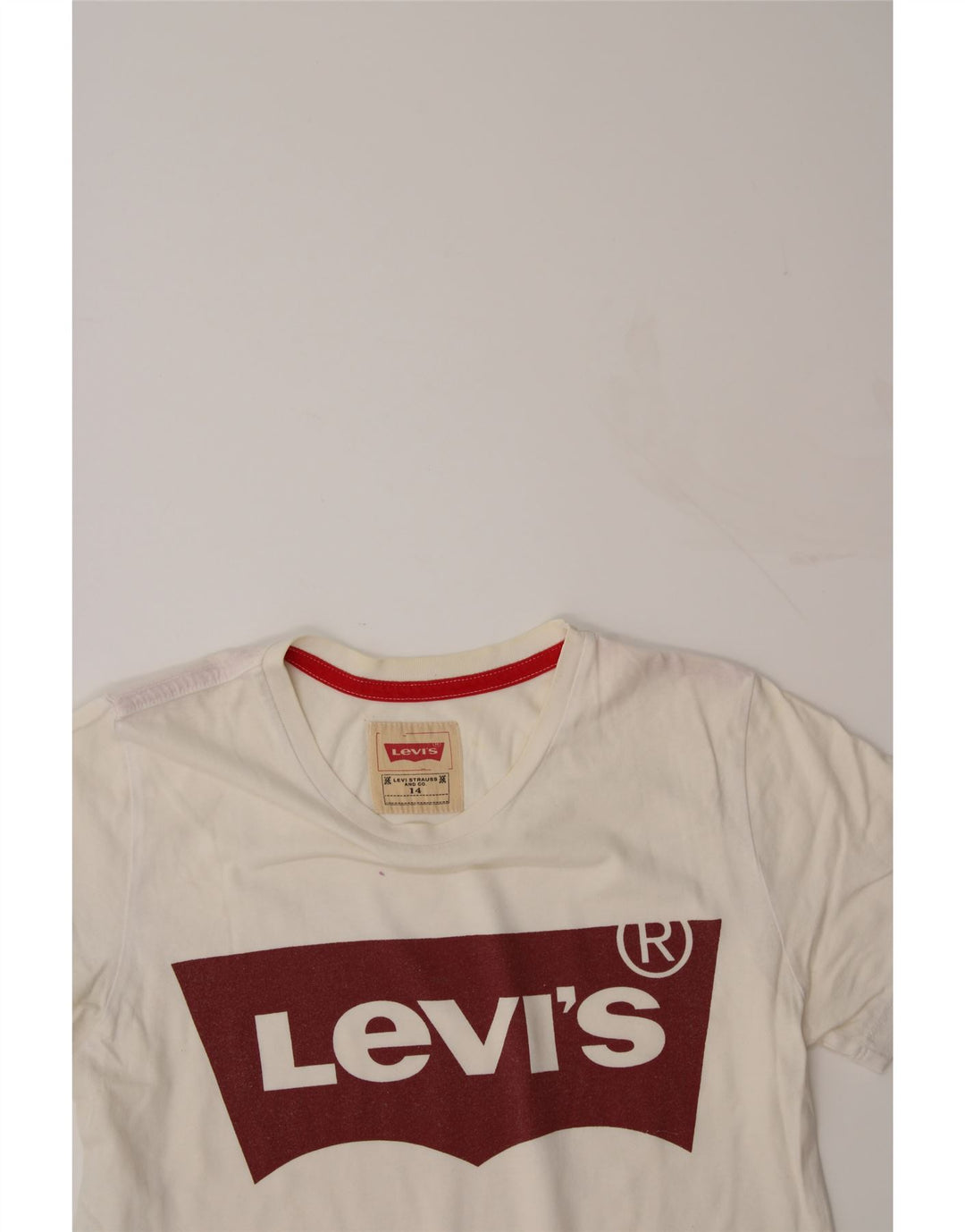 LEVI'S Boys Graphic T-Shirt Top 13-14 Years White Cotton Vintage Levi's and Second-Hand Levi's from Messina Hembry 