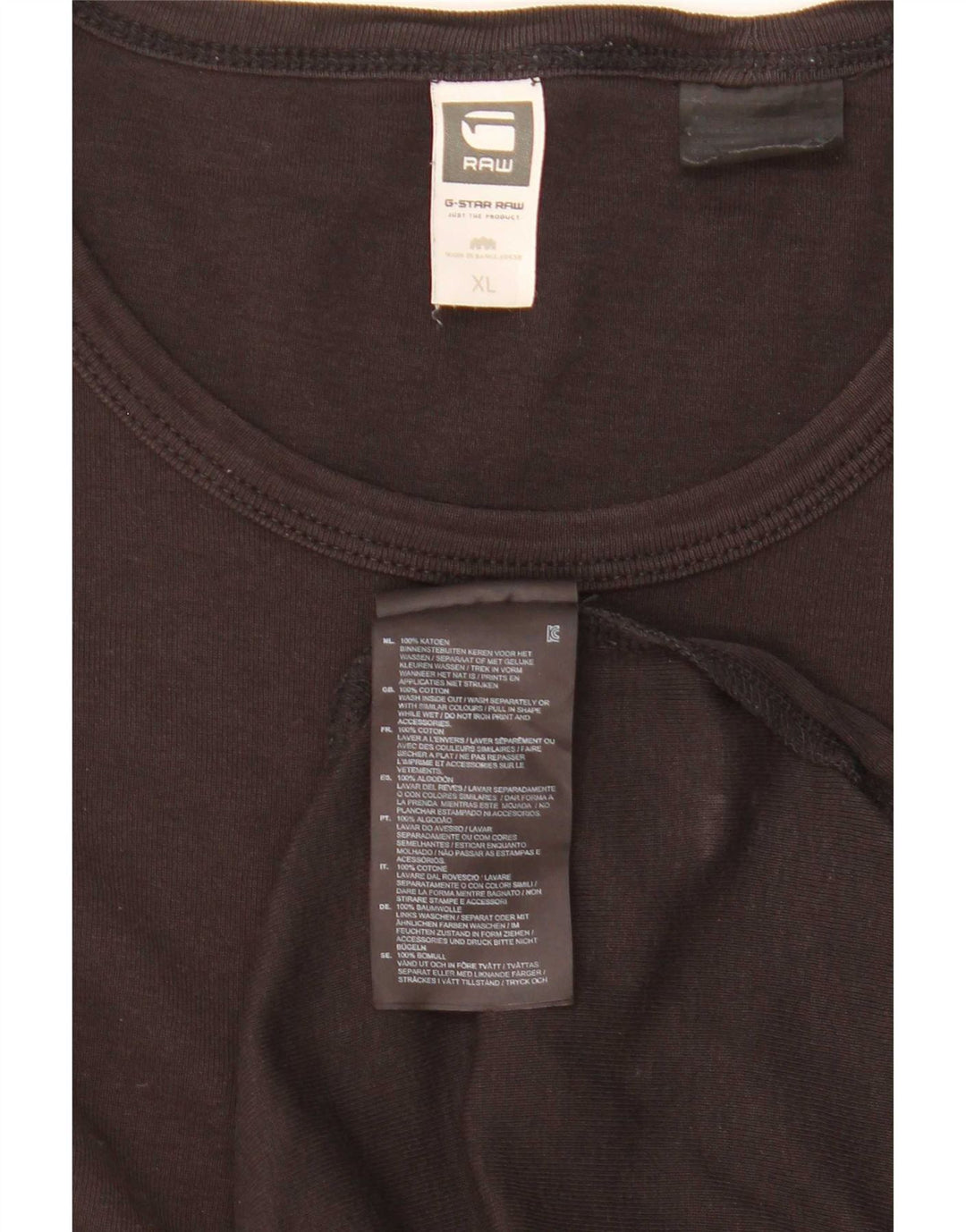 G-Star Mens Top Manga Longa XL Algodão Preto