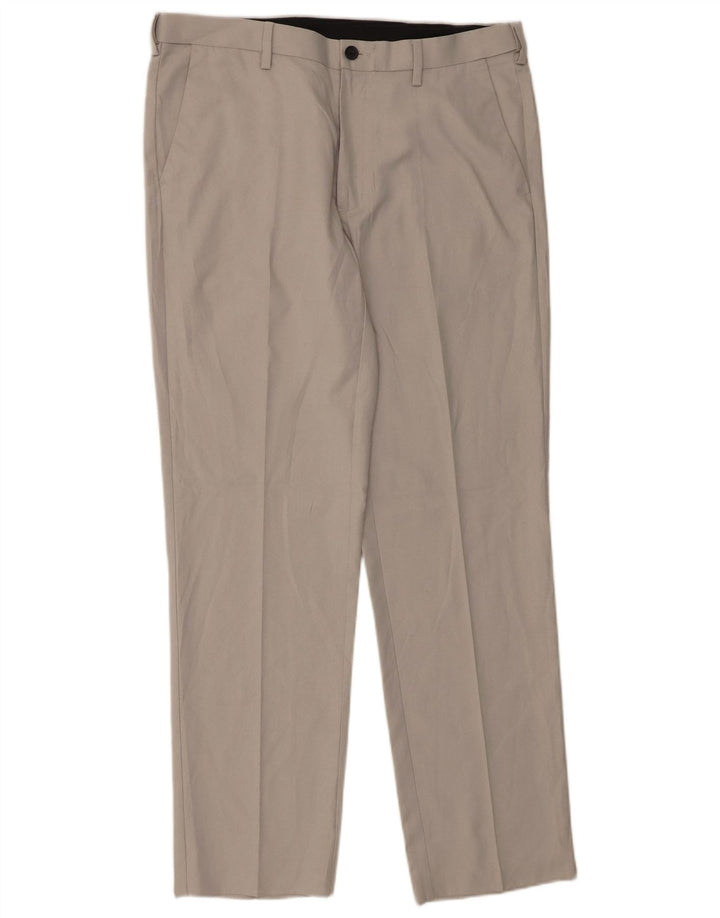 Calça Chino Masculina Marks & Spencer Regular Fit W34 L31 Cinza Poliéster