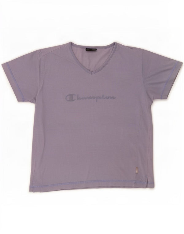 Camiseta feminina estampada Champion UK 12 médio roxo