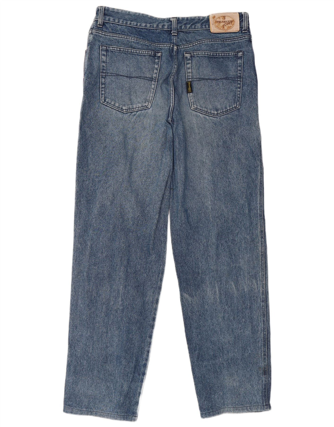 Trussardi Mens Straight Jeans IT 52 XL W38 L32 Azul Algodão