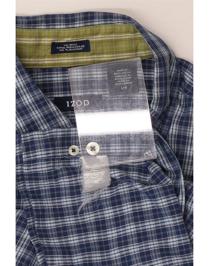 IZOD Mens Shirt Large Blue Check Cotton Vintage Izod and Second-Hand Izod from Messina Hembry 