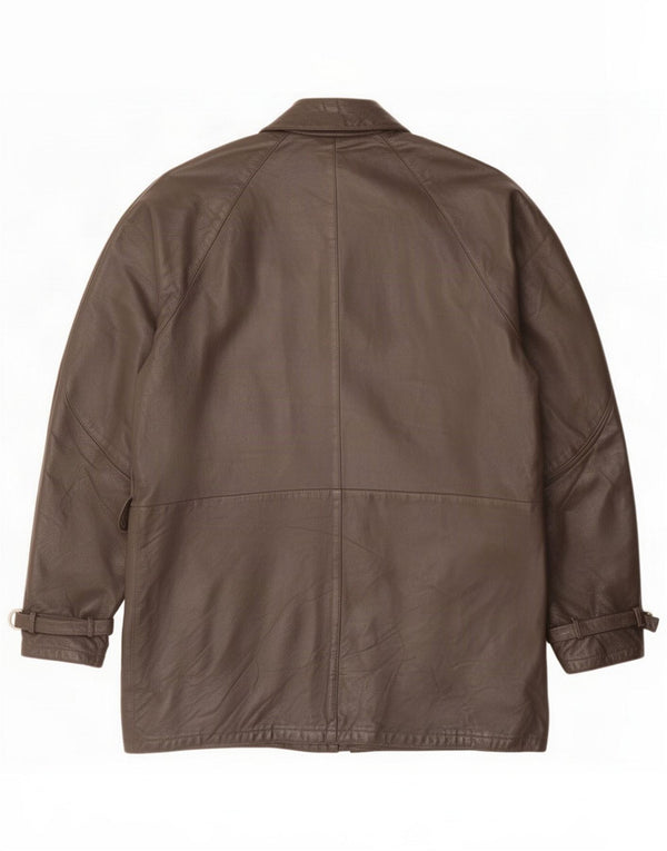 Jaqueta de couro masculina vintage IT 52 XL Cinza