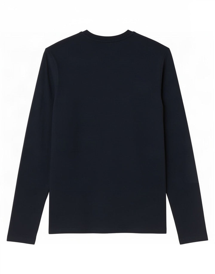 Top masculino Marks & Spencer de ajuste regular manga comprida pequeno algodão azul marinho