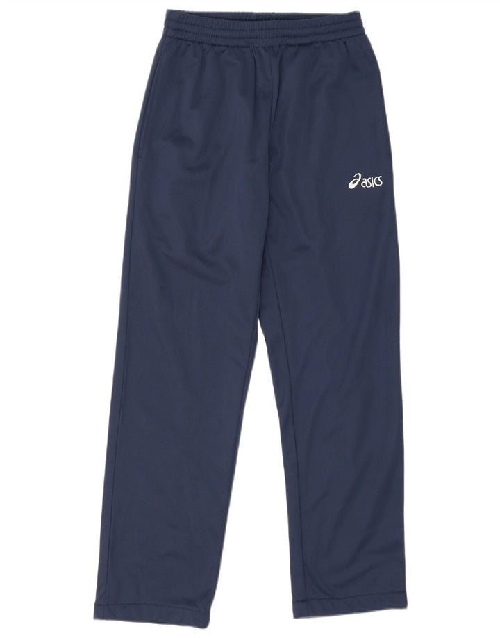 Calça de treino masculina Asics pequena azul marinho poliéster
