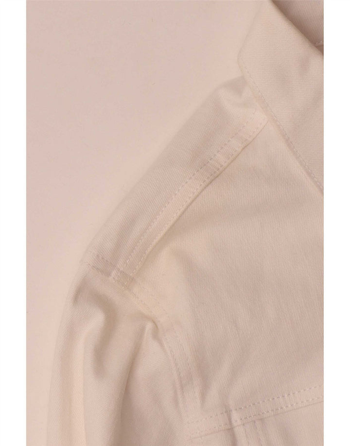 Jaqueta jeans feminina Gap Reino Unido 16 grande algodão branco