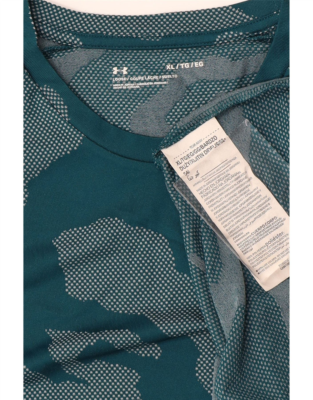 Camiseta masculina UNDER ARMOUR Top XL poliéster camuflado verde