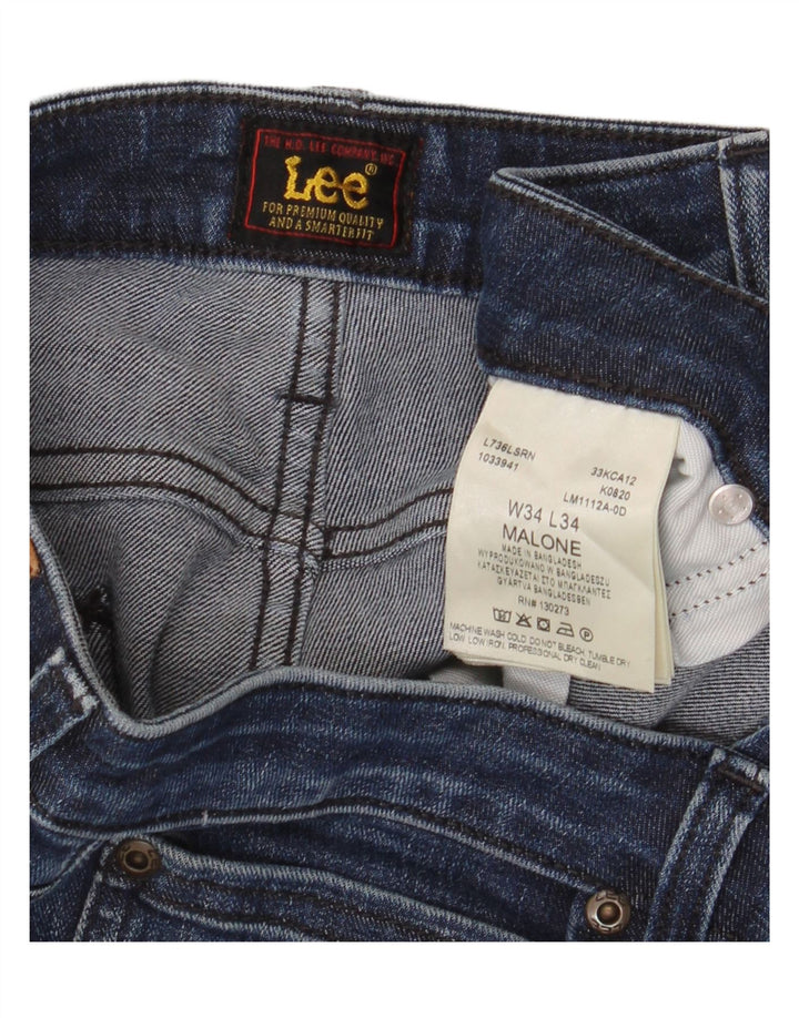 Lee Mens Malone Slim Jeans W34 L34 Azul Marinho Algodão