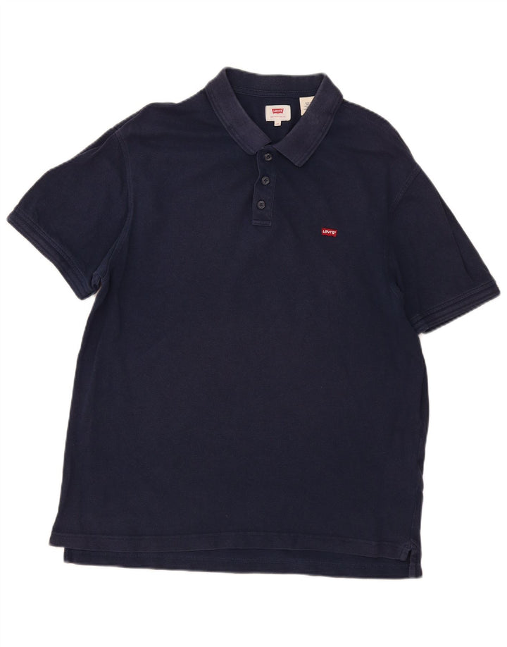 Camisa polo masculina Levi's XL azul marinho algodão