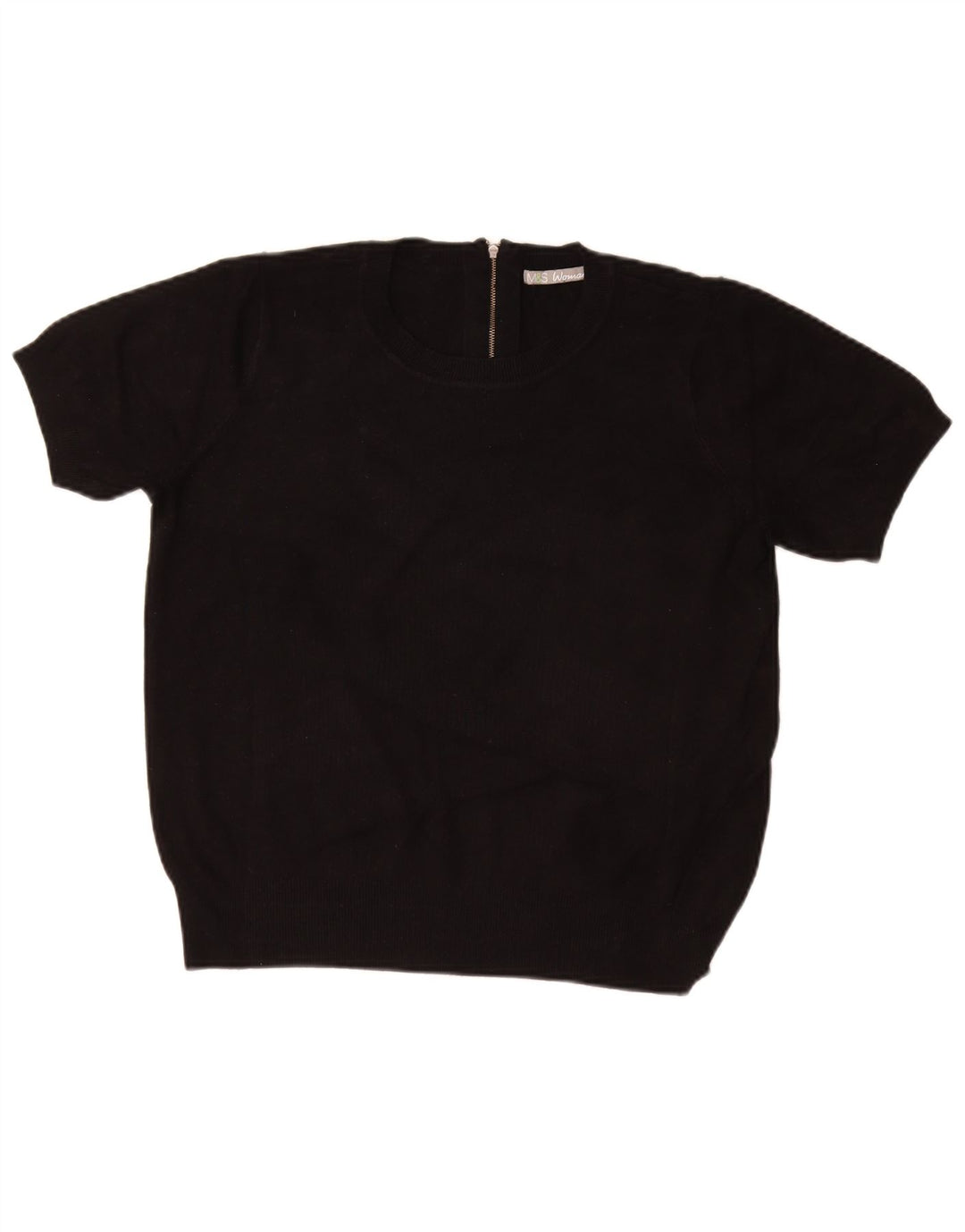 Suéter feminino MARKS & SPENCER com gola redonda Reino Unido 16 grande preto