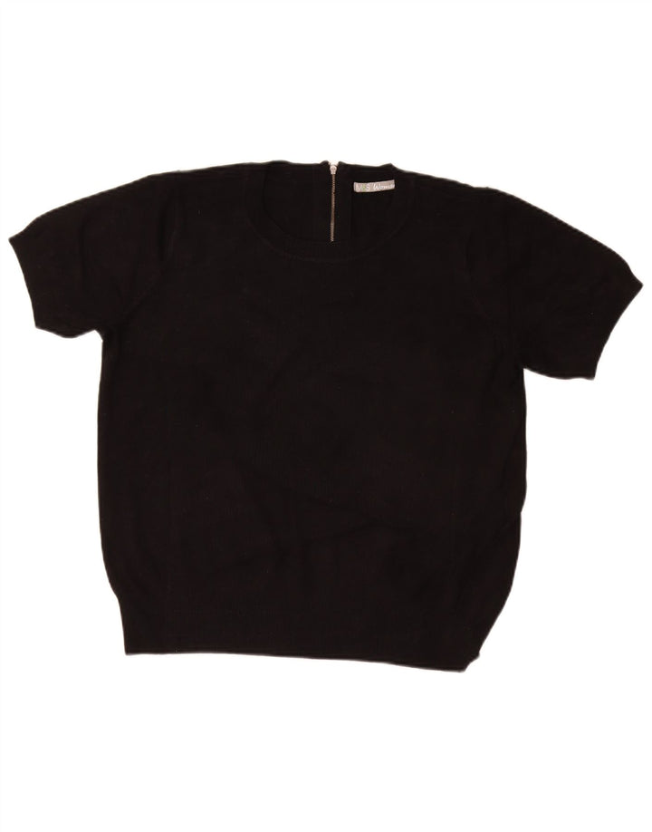 Suéter feminino MARKS & SPENCER com gola redonda Reino Unido 16 grande preto