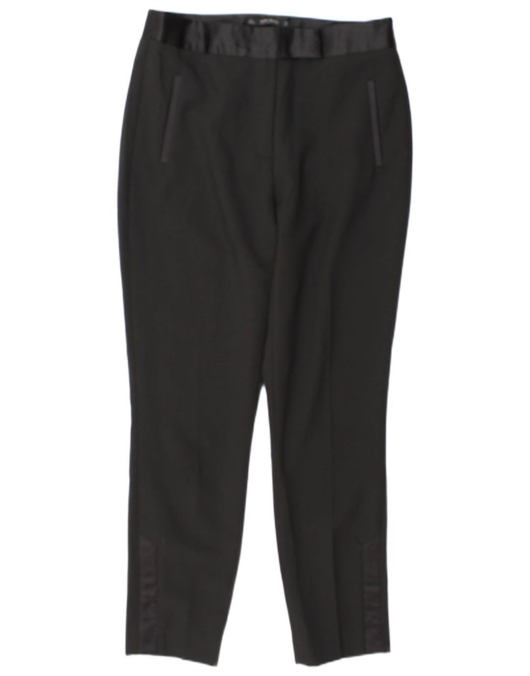 Zara Calça feminina casual slim grande W30 L29 poliéster preto