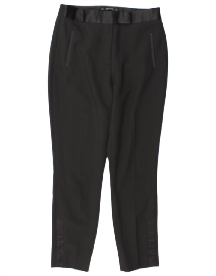 Zara Calça feminina casual slim grande W30 L29 poliéster preto