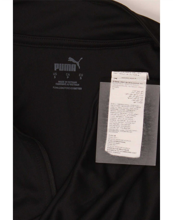 Puma Mens Lombardia Uno Graphic Zip Neck Pulôver Treino Top Pequeno Preto