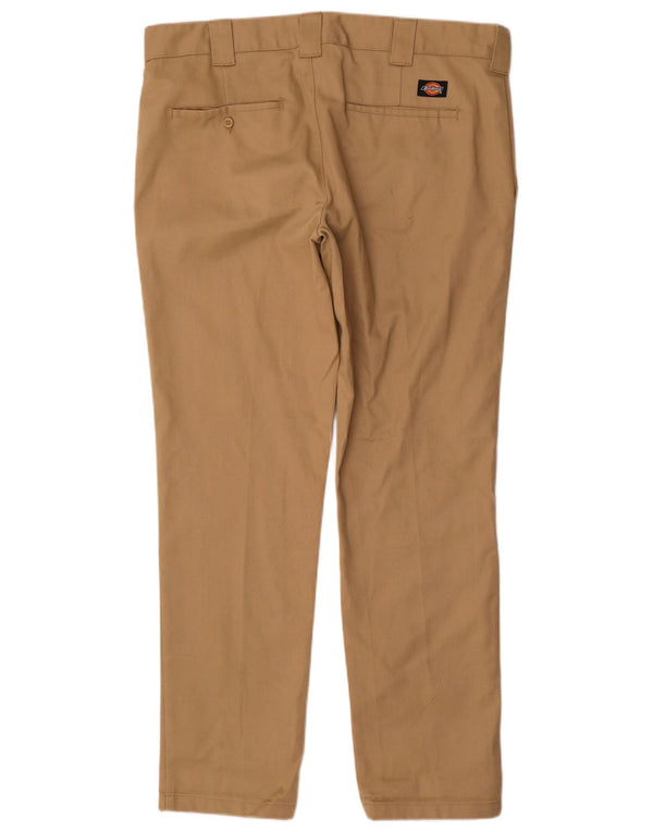 Calças Dickies Mens Slim Fit Chino W36 L32 Poliéster Bege