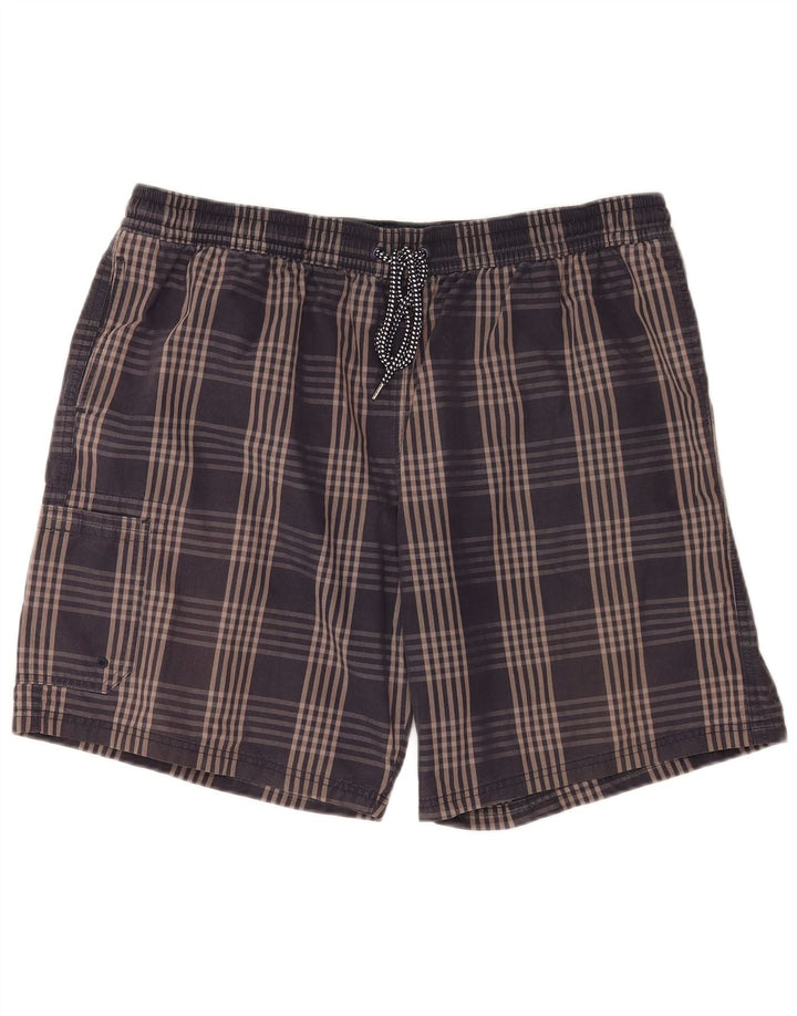 Shorts de natação masculino Cargo Marks & Spencer 2XL algodão xadrez azul marinho