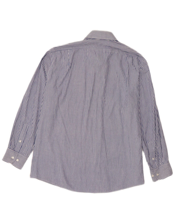Camisa masculina Dockers tamanho 16 16 1/2 grande algodão listrado azul