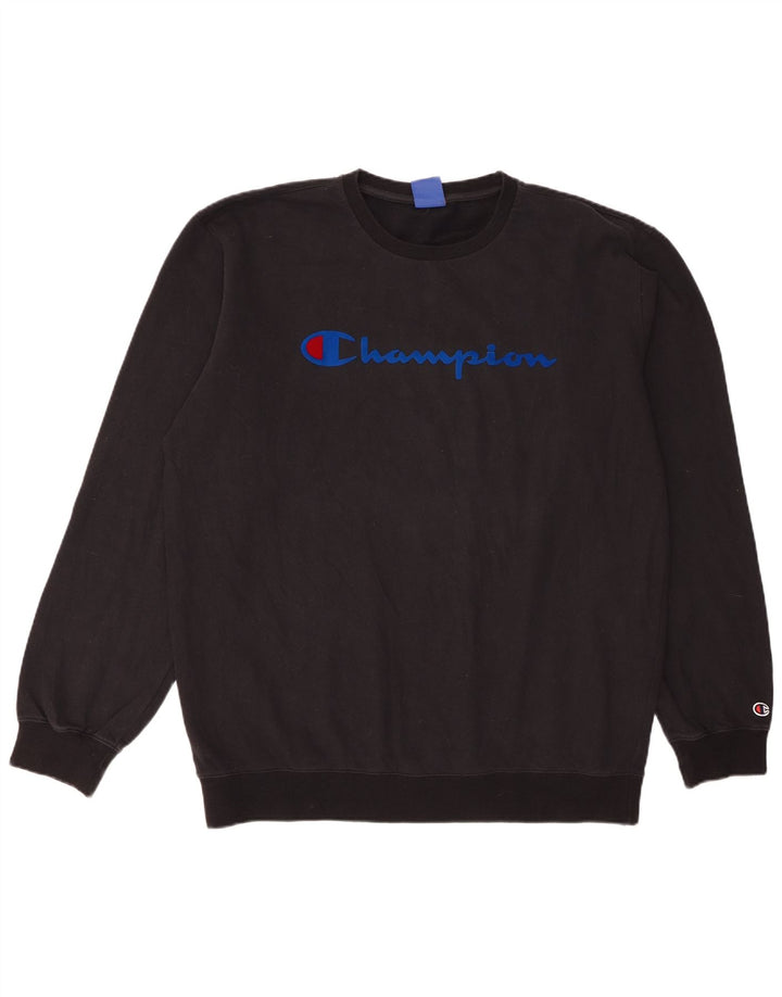 Champion moletom gráfico masculino jumper 2XL algodão preto