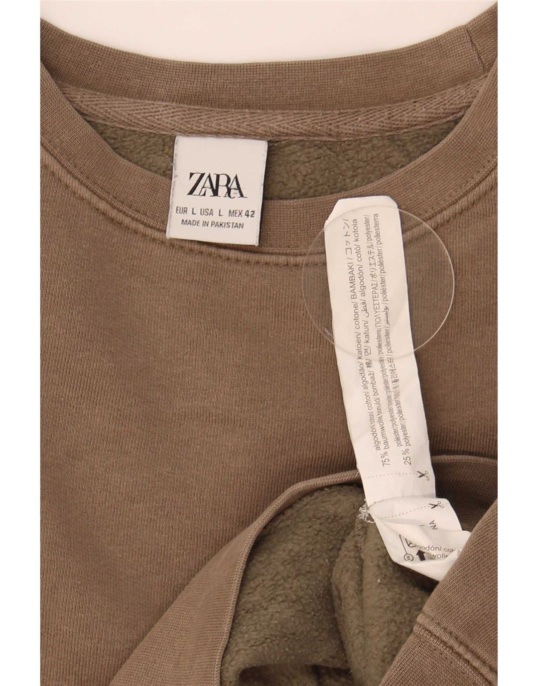 Zara moletom masculino jumper grande algodão marrom