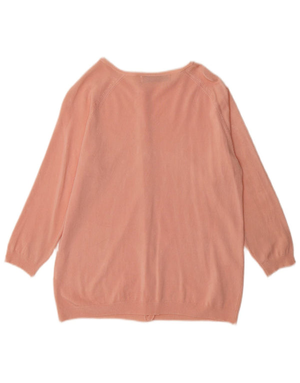 Suéter cardigã feminino Zara Reino Unido 16 grande rosa
