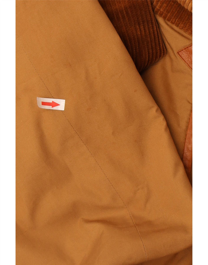 Sobretudo feminino vintage Reino Unido 16 grande bloco colorido marrom