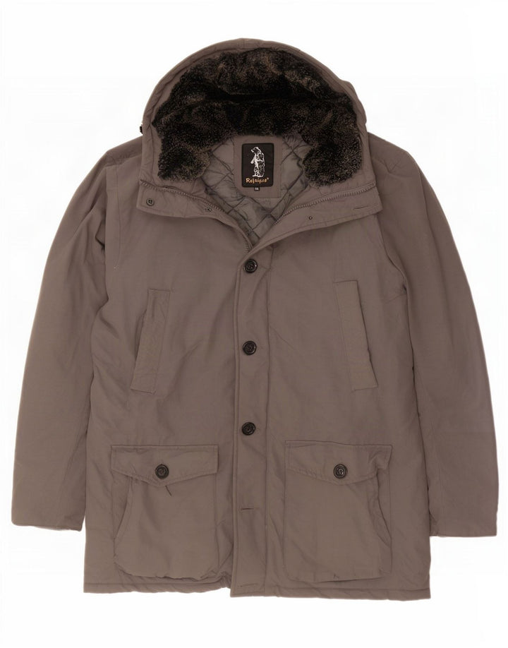 Jaqueta Parka masculina Refrigiwear com capuz UK 46 3XL cinza