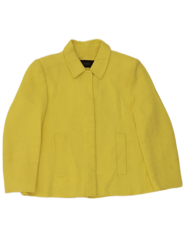 Zara Womens Blazer Jacket UK 14 Médio Algodão Amarelo