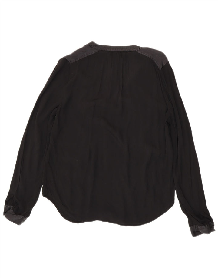 Blusa feminina Tommy Hilfiger de manga comprida oversized US 4 pequena preta