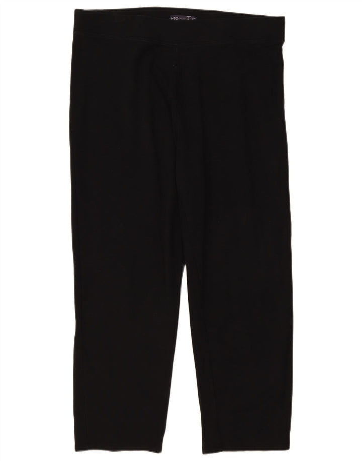 Calça de treino feminina Marks & Spencer UK 18 XL algodão preto