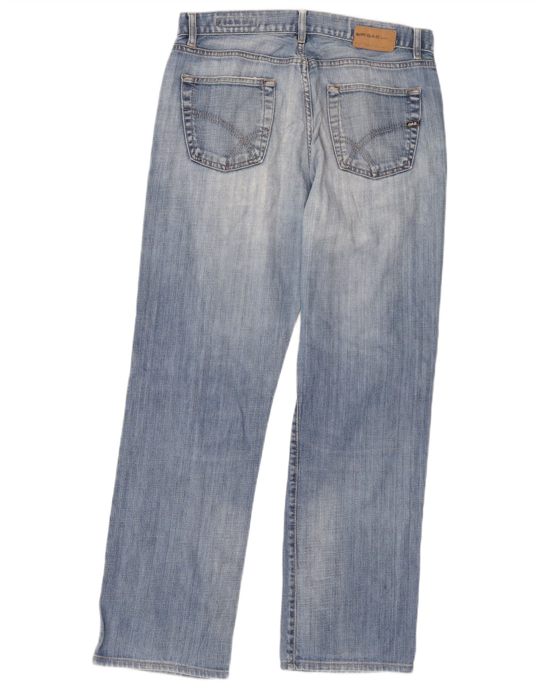 Calça jeans reta masculina Gas W32 L30 algodão azul
