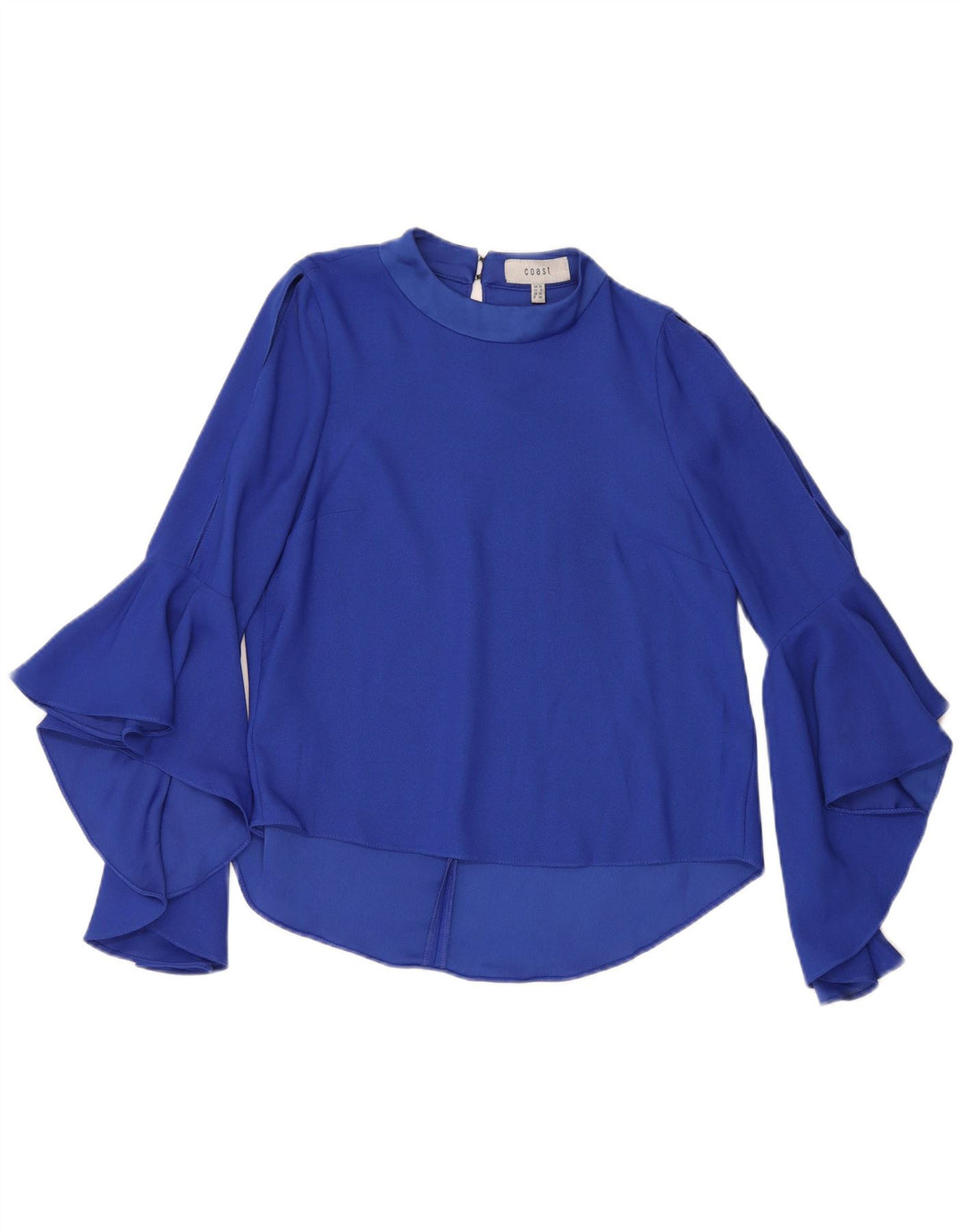 Blusa feminina de manga comprida Coast UK 10 poliéster azul pequeno